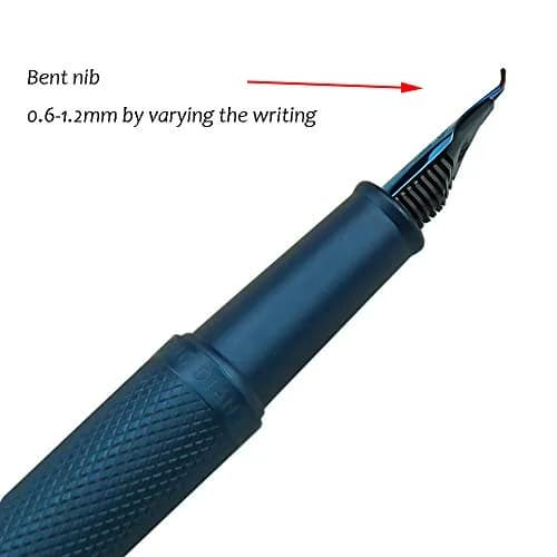 erofa Dark Blue Forest Fountain Pen Bent Nib Metal Writing Pen 12mm (0.47in) thumbnail 4