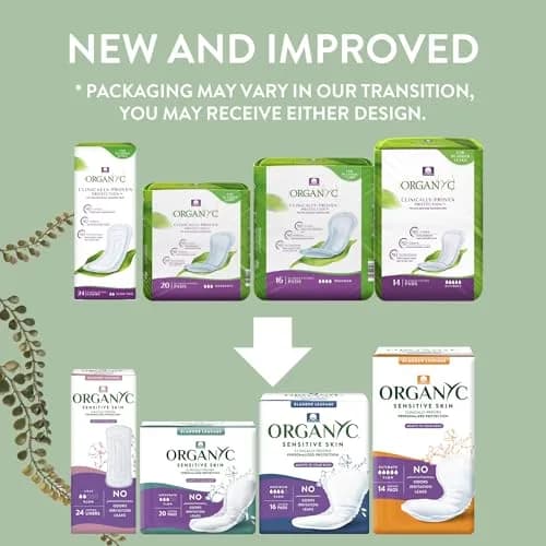 Organyc Organic Cotton Incontinence Pads Maximum Absorbency, 16 Count (1 Pack) | Hypoallergenic & Fragrance-Free thumbnail 6