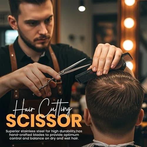 Utopia Care Black Hair Cutting Scissors 6.5 Inch | Professional Stainless Steel Shears for Salons & Barbers thumbnail 5