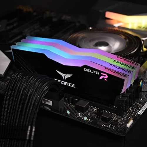 TEAMGROUP T-Force Delta RGB DDR4 32GB (2x16GB) 3600MHz CL18 Desktop Gaming Memory Module Ram TF3D432G3600HC18JDC01 - Black thumbnail 2
