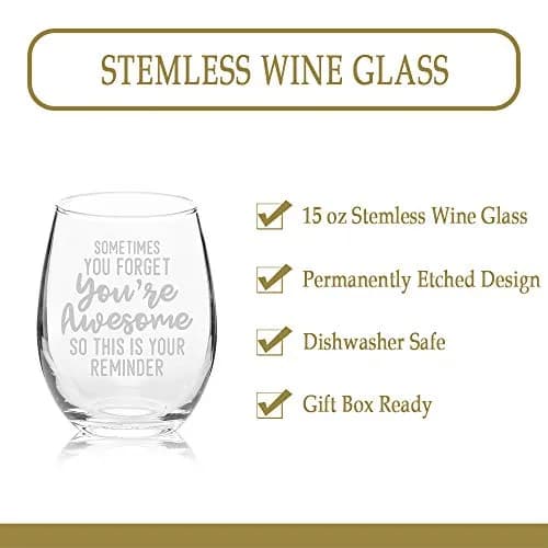 Veracco 15 oz Stemless Wine Glass | Funny Birthday Gift for Drinking Enthusiasts thumbnail 4