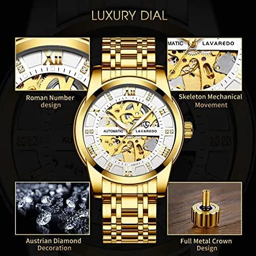 A ALPS Automatic Mechanical Watch for Men | 41mm Stainless Steel Case, 20mm Band, 30M Water Resistant thumbnail 2