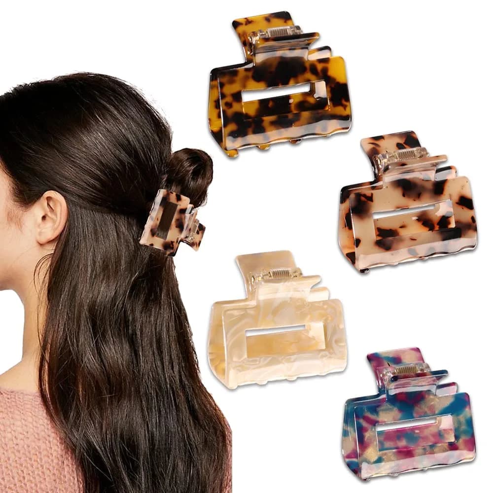 Magicsky Hair Claw Clips for Women Girls | 4 Pack, Thick & Thin Hair, Short Square | Elegant & Fashionable thumbnail 1