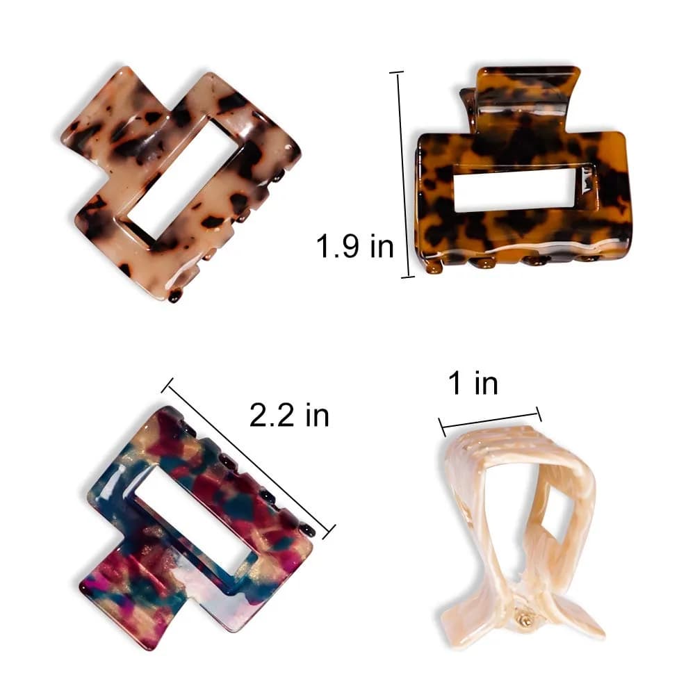 Magicsky Hair Claw Clips for Women Girls | 4 Pack, Thick & Thin Hair, Short Square | Elegant & Fashionable thumbnail 4