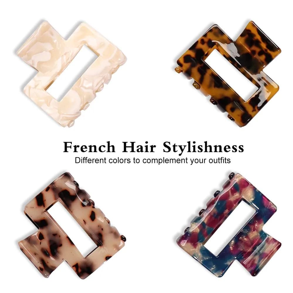 Magicsky Hair Claw Clips for Women Girls | 4 Pack, Thick & Thin Hair, Short Square | Elegant & Fashionable thumbnail 6