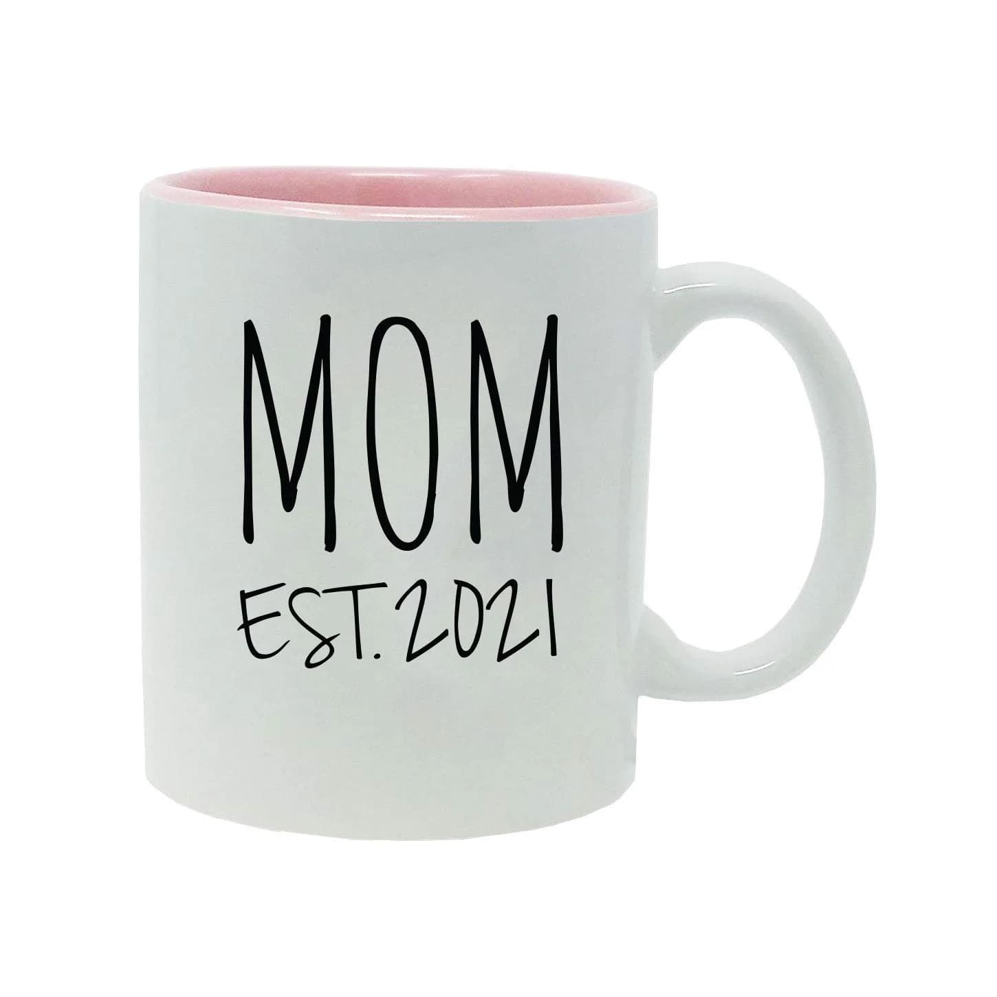 CustomGiftsNow Mom Established Est. 2021 Ceramic Coffee Mug 325ml (11 Ounces) | Permanent Design — Pink