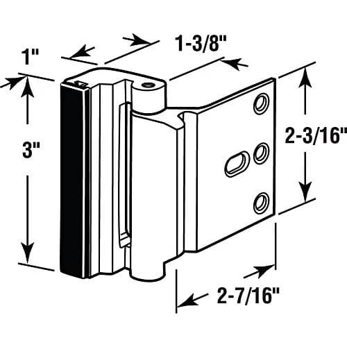 PRIME-LINE U 11442 Door Reinforcement Lock - 3" Stop, Polished Brass | Add Extra Security to Your Home thumbnail 5