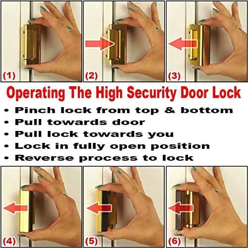 PRIME-LINE U 11442 Door Reinforcement Lock - 3" Stop, Polished Brass | Add Extra Security to Your Home thumbnail 6