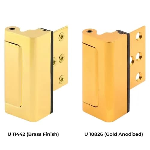 PRIME-LINE U 11442 Door Reinforcement Lock - 3" Stop, Polished Brass | Add Extra Security to Your Home thumbnail 7