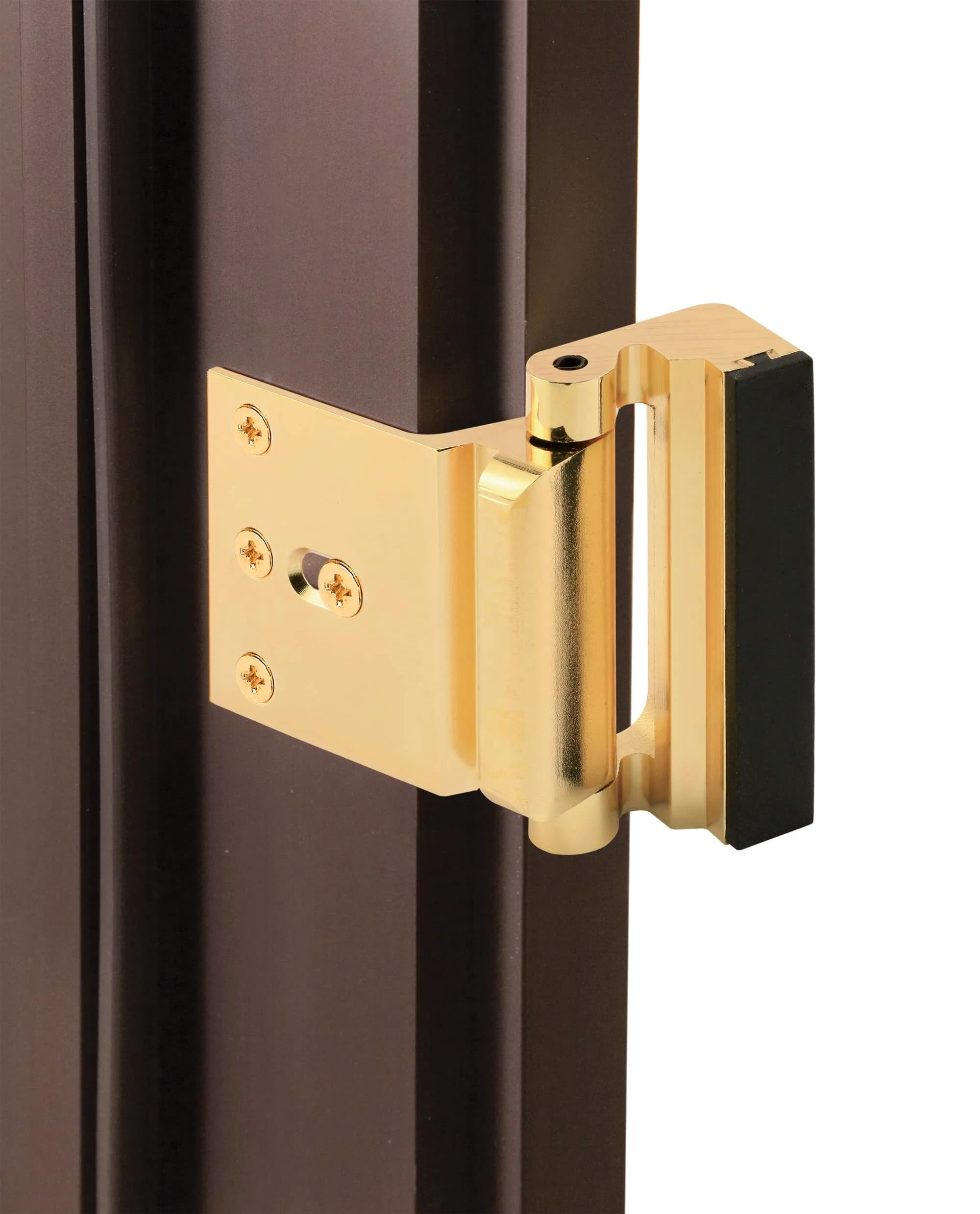 PRIME-LINE U 11442 Door Reinforcement Lock - 3" Stop, Polished Brass | Add Extra Security to Your Home - view 2