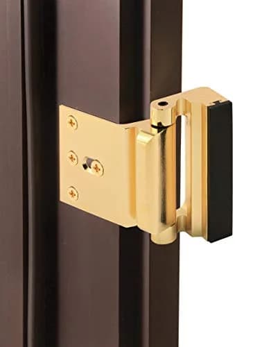 PRIME-LINE U 11442 Door Reinforcement Lock - 3" Stop, Polished Brass | Add Extra Security to Your Home thumbnail 2