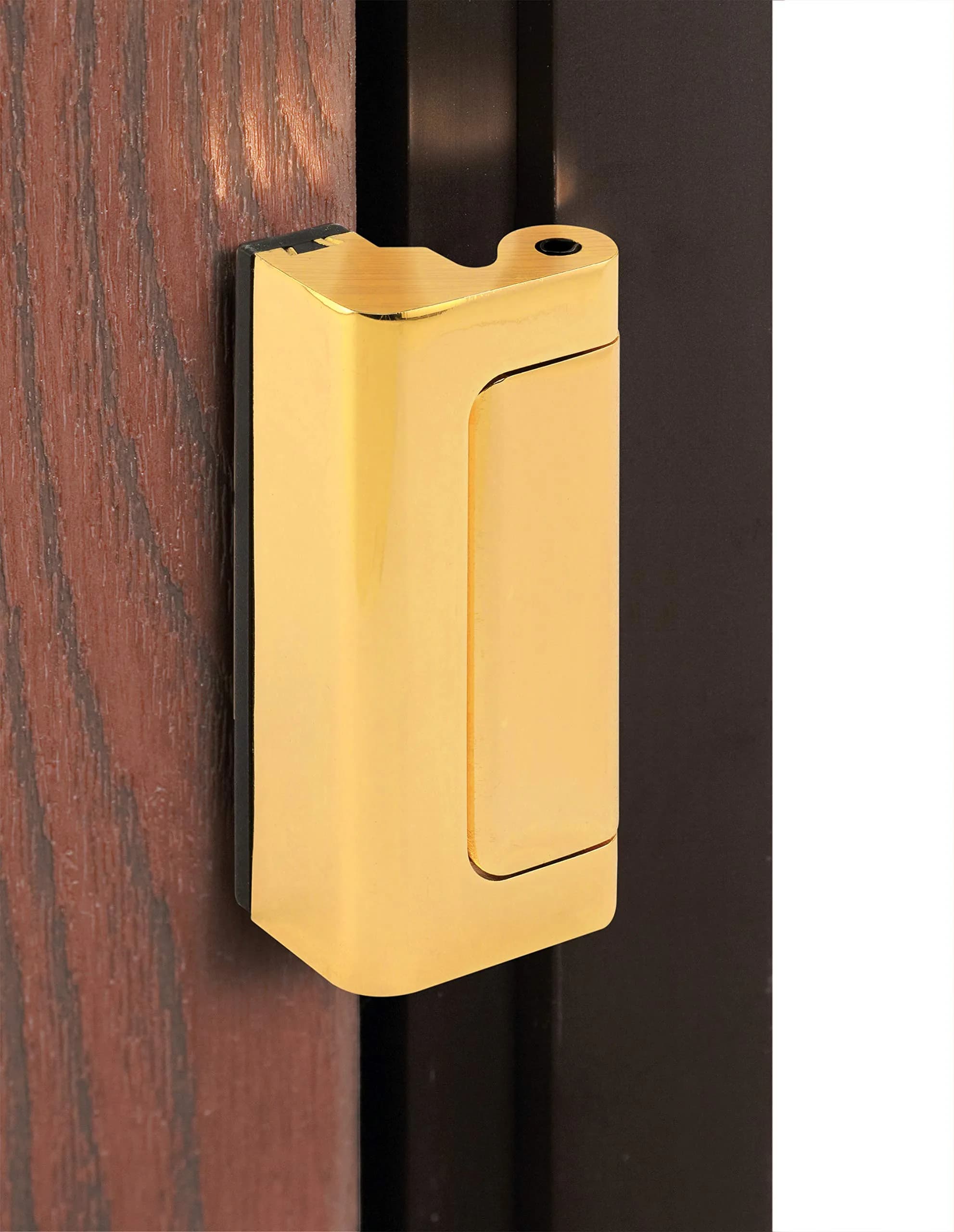 PRIME-LINE U 11442 Door Reinforcement Lock - 3" Stop, Polished Brass | Add Extra Security to Your Home - view 4
