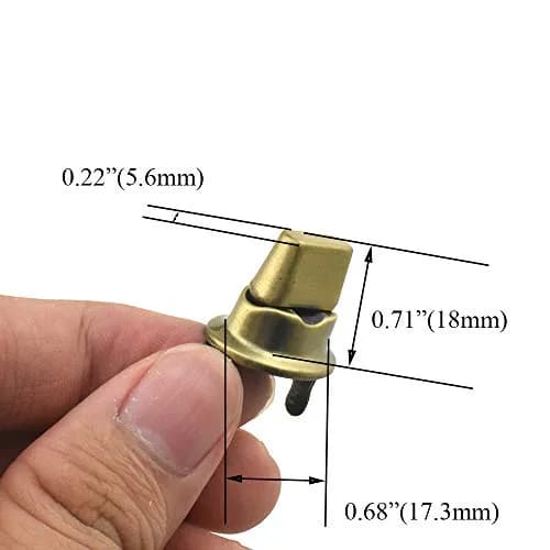 HAHIYO Twist Purse Closure Turn Locks Clip Clasps 1.4 Inch Antique Brass | Easy Install for Wallets & Handbags thumbnail 4