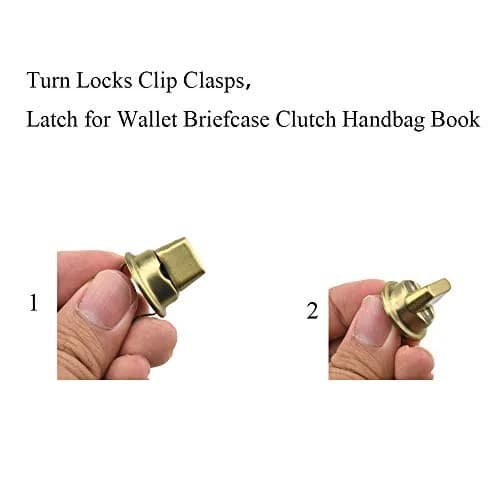 HAHIYO Twist Purse Closure Turn Locks Clip Clasps 1.4 Inch Antique Brass | Easy Install for Wallets & Handbags thumbnail 6