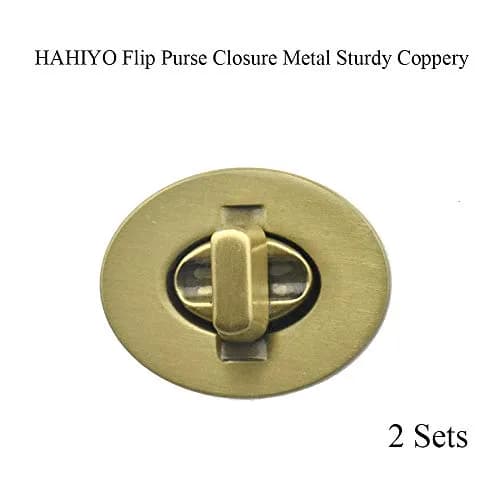 HAHIYO Twist Purse Closure Turn Locks Clip Clasps 1.4 Inch Antique Brass | Easy Install for Wallets & Handbags thumbnail 8