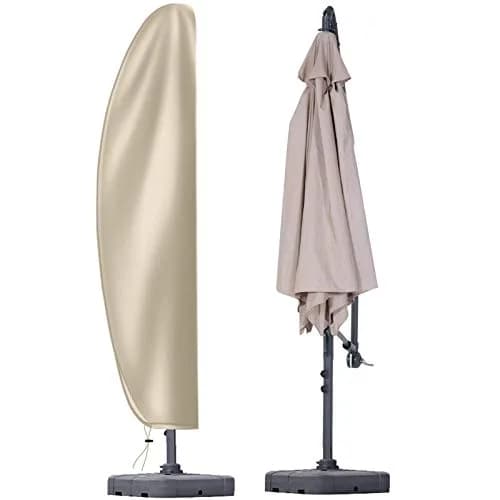 OKPOW Cantilever Patio Umbrella Cover 3.5m (11.5ft) Khaki | All-Season Waterproof Protection thumbnail 1