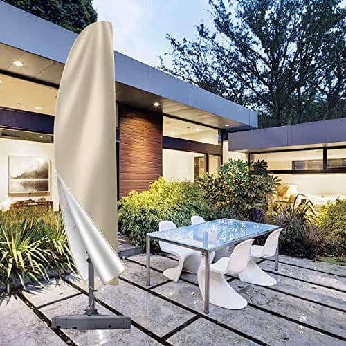 OKPOW Cantilever Patio Umbrella Cover 3.5m (11.5ft) Khaki | All-Season Waterproof Protection thumbnail 5