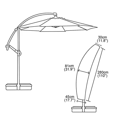 OKPOW Cantilever Patio Umbrella Cover 3.5m (11.5ft) Khaki | All-Season Waterproof Protection thumbnail 7