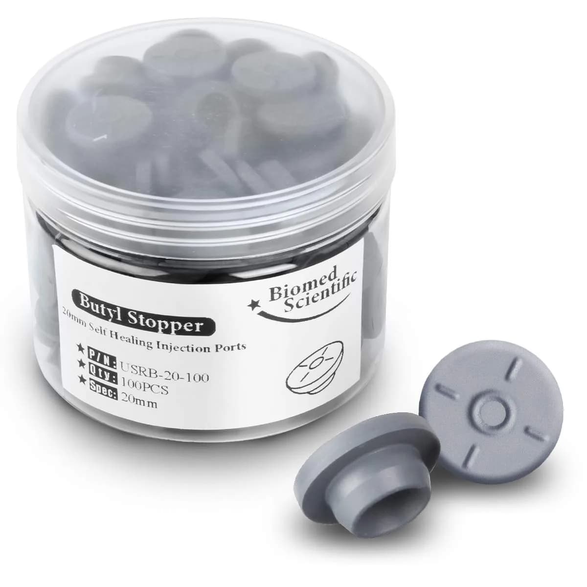 Biomed Solutions Self Healing Injection Ports 20mm | Reusable Rubber Stoppers for Liquid Culture & Mason Jars - main product image