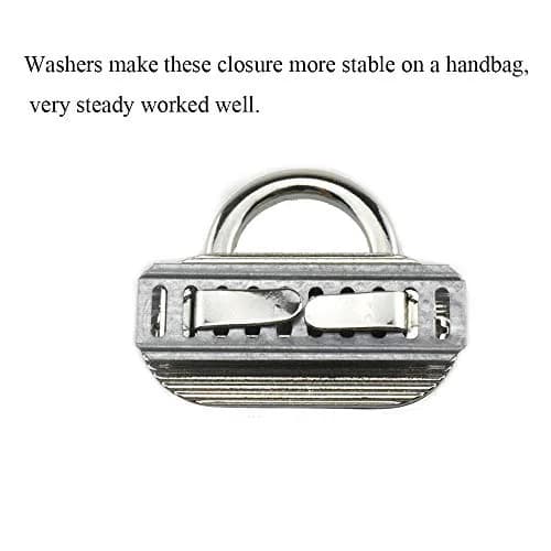 HAHIYO Flip Purse Closure Turn Locks Clip Clasp 1.65 Inch Silver | Easy Install for Wallets & Handbags thumbnail 5
