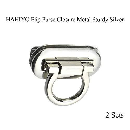 HAHIYO Flip Purse Closure Turn Locks Clip Clasp 1.65 Inch Silver | Easy Install for Wallets & Handbags thumbnail 8