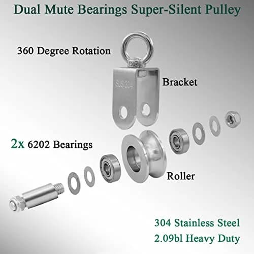Penkwiio Pulley Wheel Heavy Duty Swivel Pulley 137mm | 800kg Load Capacity, Stainless Steel, 360° Rotation thumbnail 4