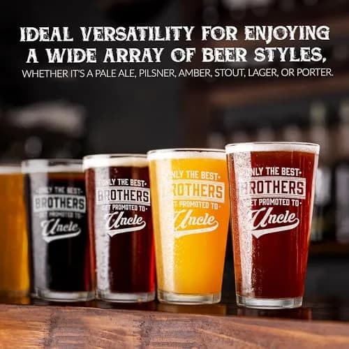 shop4ever Only the Best Brothers Get Promoted To Uncle Beer Pint Glass 16 Oz | Pregnancy Announcement Gift thumbnail 6