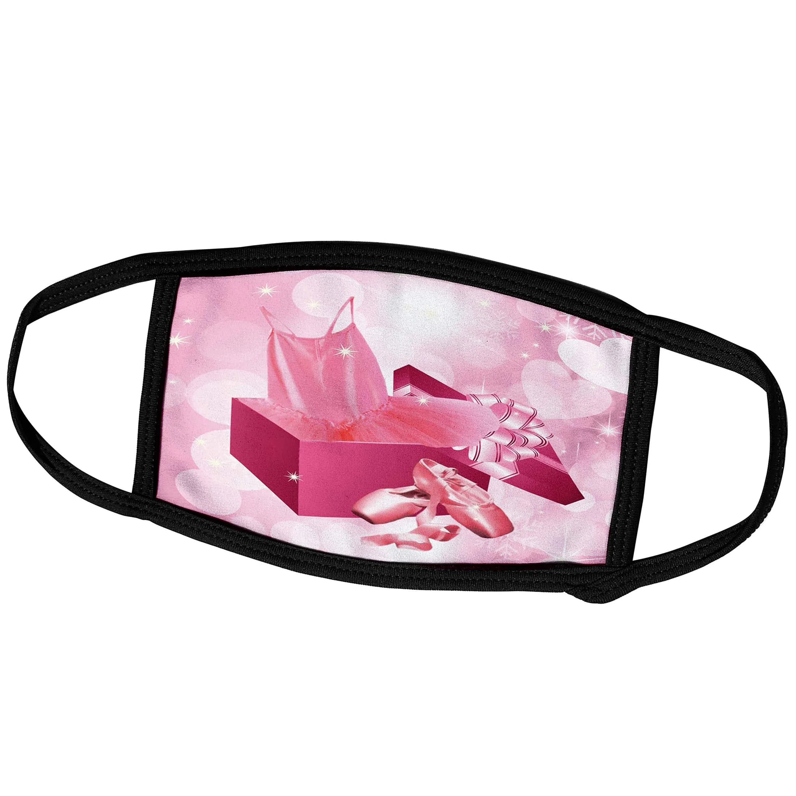 3dRose Face Mask Pink Ballet Slippers & Tutu for Girls | Breathable, Reusable, Stylish (7.25 x 4.7-inch)