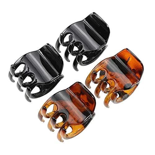 minihope Medium Claw Clips for Women - 4 Pack Hair Jaw Clips, 1.37 Inch Nonslip Hair Accessories for Easy Updo, Makeup & Face Washing, Black and Brown Plastic Hair Claws for All Hair Types thumbnail 1