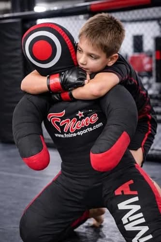 FNine Sports MMA Grappling Dummy Unfilled Canvas Bag Black Red 120 cm (47 Inches) | Practice Submission Lifting Throwing thumbnail 9