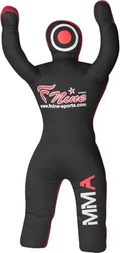 FNine Sports MMA Grappling Dummy Unfilled Canvas Bag Black Red 120 cm (47 Inches) | Practice Submission Lifting Throwing thumbnail 2