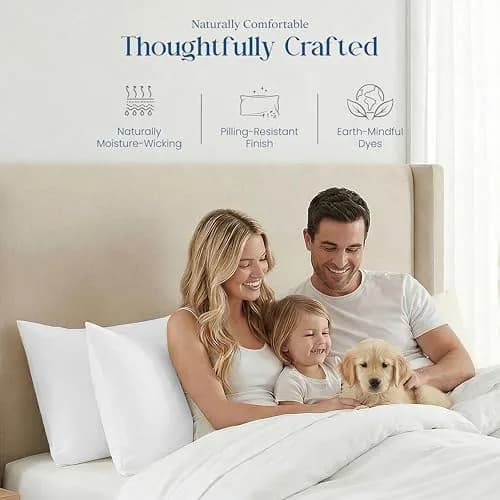 CharlottelyHues Pillowcases Set of 2 100% Egyptian Cotton King White | Luxurious, Durable & Cooling Bed Cover thumbnail 6