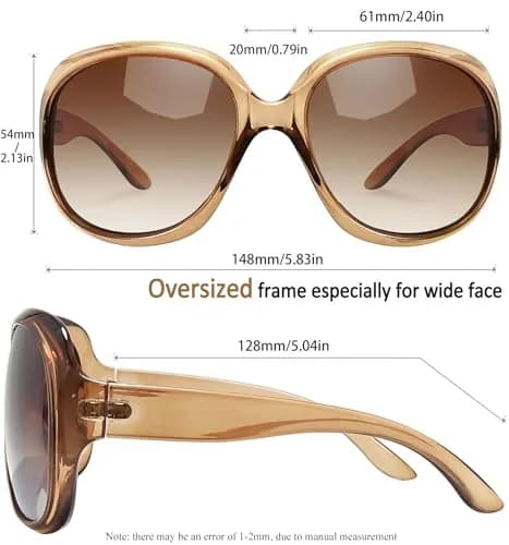 Joopin Oversized B04-Brown Gradient Butterfly Sunglasses for Women | Polarized UV400 Protection thumbnail 3