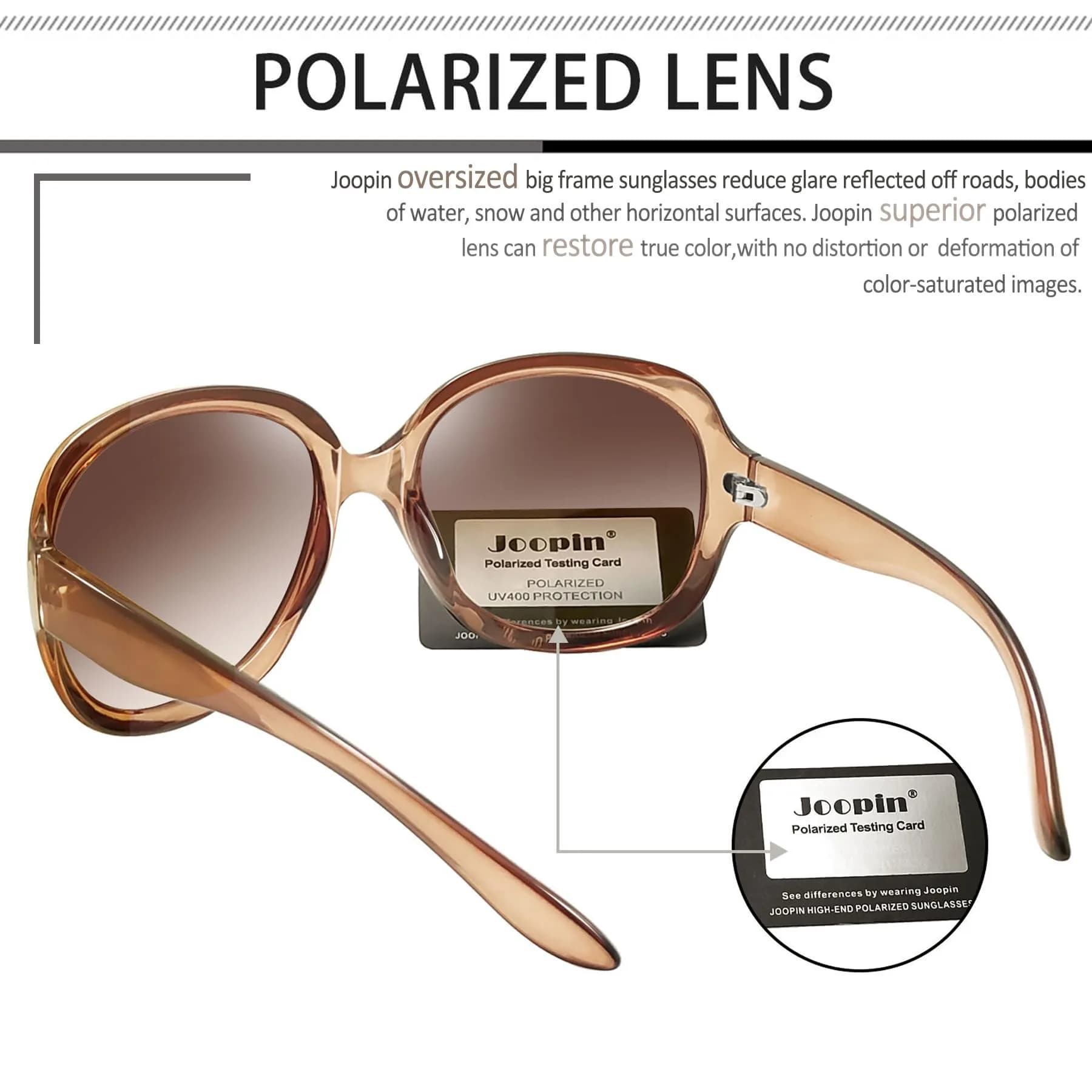 Joopin Oversized B04-Brown Gradient Butterfly Sunglasses for Women | Polarized UV400 Protection - view 4