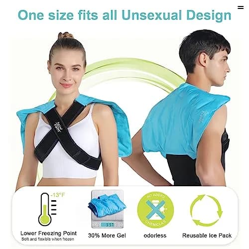 Relief Expert XXL Full Back Ice Pack Wrap 53cm x 53cm (21"x21") | Reusable Cold Compress for Back Discomfort & Muscle Fatigue thumbnail 4