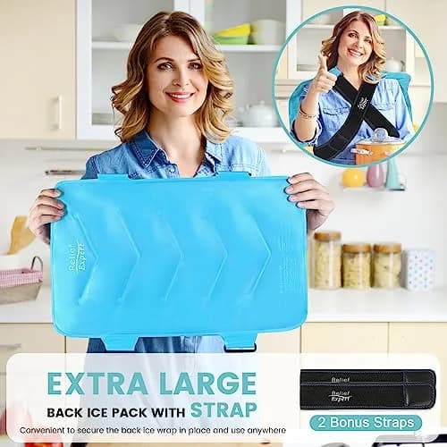 Relief Expert XXL Full Back Ice Pack Wrap 53cm x 53cm (21"x21") | Reusable Cold Compress for Back Discomfort & Muscle Fatigue thumbnail 5