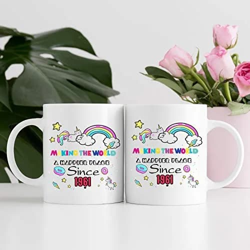 MintBear 60th Birthday Mug - Making The World A Happier Place Since 1961 Coffee Mug - 11 oz (325 ml) | Unique Birthday Gift for Women thumbnail 6