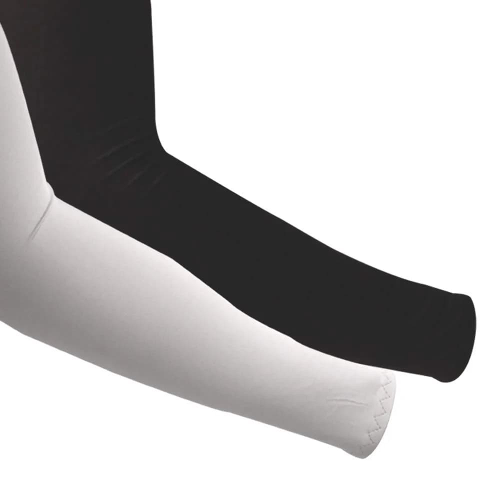 FOOTINSOLE.COM SunDefender Cooling Arm Sleeves with UPF 50+ UV Protection | Black + White (2 Pairs, 39cm/15in) - main product image