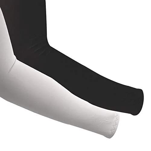 FOOTINSOLE.COM SunDefender Cooling Arm Sleeves with UPF 50+ UV Protection | Black + White (2 Pairs, 39cm/15in) thumbnail 1