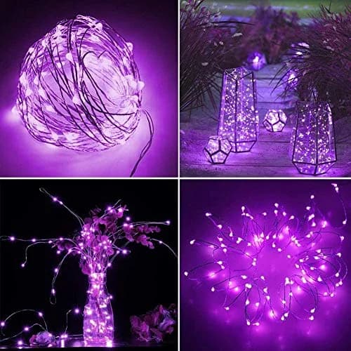 Twinkle Star 33ft 100 LED Purple Battery Operated String Lights | Modern Halloween Decor thumbnail 2