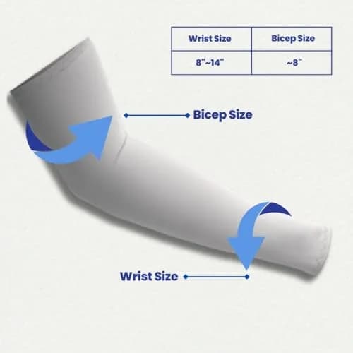 FOOTINSOLE.COM Cooling Arm Sleeves White + Gray 2 Pairs | UPF 50+ UV Protection for Sports thumbnail 8