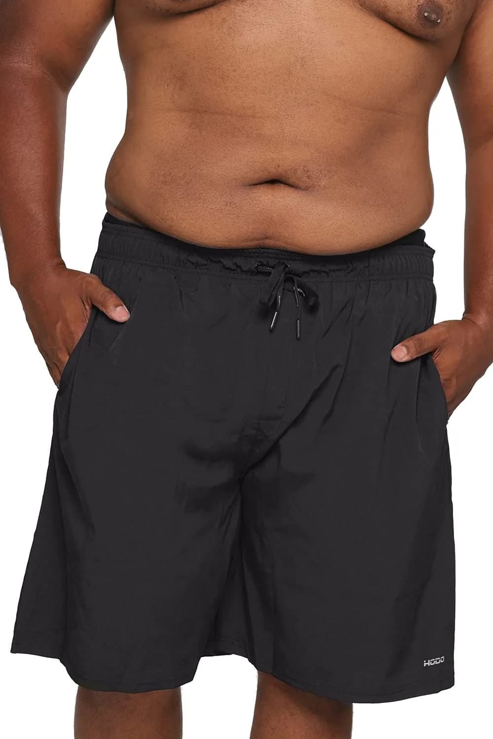 HOdo Big & Tall Swim Trunks 11 inch Army Green | Quick-Dry 4-Way Stretch Water Shorts for Men Plus Size 2X-7X — Black / 5X-Large Big Tall