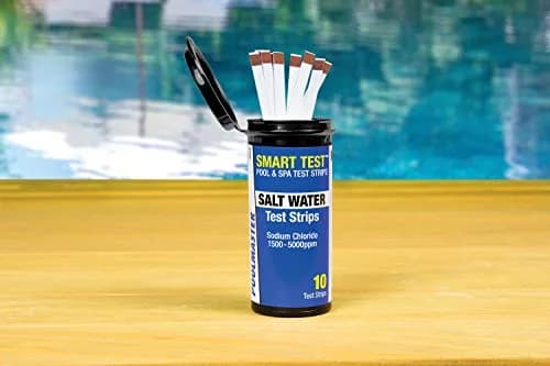 Poolmaster Salt Water Swimming Pool and Spa Water Chemistry Testing Strips 10 Count | Tests Sodium Chloride 1500-5000ppm thumbnail 1