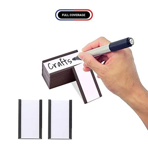 Flexible Magnets Magnetic Shelf Label Data Card Holders - C Channel - Magnetic Strips with Protective Films - Labels for Shelf Organization - 1" x 2" | Reusable & Organized thumbnail 4
