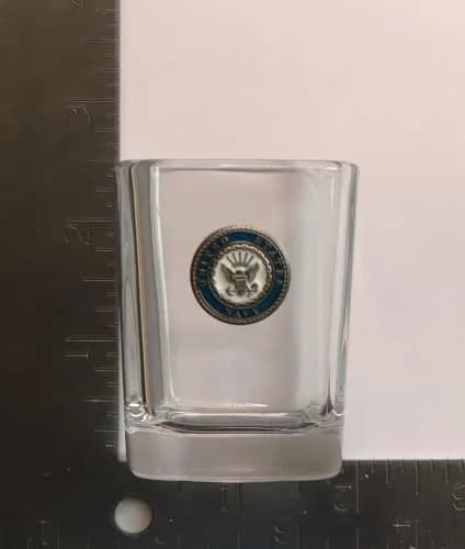 Indiana Metal Craft US Navy Crest Enamel Emblem Shot Glass | 2.5 oz Square, Made in USA thumbnail 9