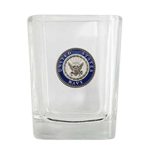 Indiana Metal Craft US Navy Crest Enamel Emblem Shot Glass | 2.5 oz Square, Made in USA thumbnail 2