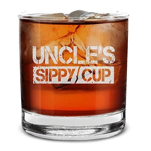 shop4ever Uncle's Sippy Cup Engraved Whiskey Glass, 11 oz | Perfect Uncle Gift thumbnail 1