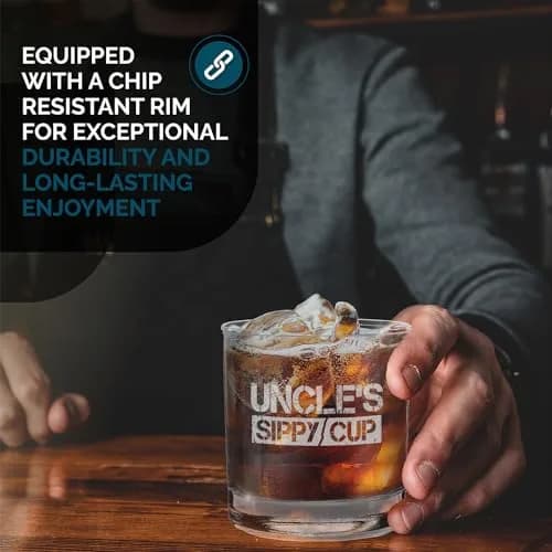 shop4ever Uncle's Sippy Cup Engraved Whiskey Glass, 11 oz | Perfect Uncle Gift thumbnail 5