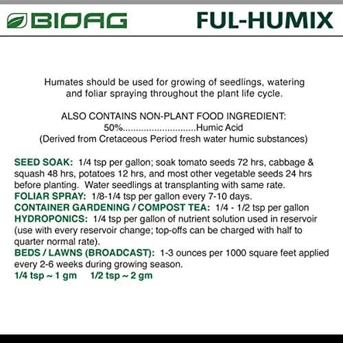 BioAg Ful-Humix Organic Humic Acid Soil Dry Amendment | Increases Yield & Nutrient Uptake (1 kg) thumbnail 3