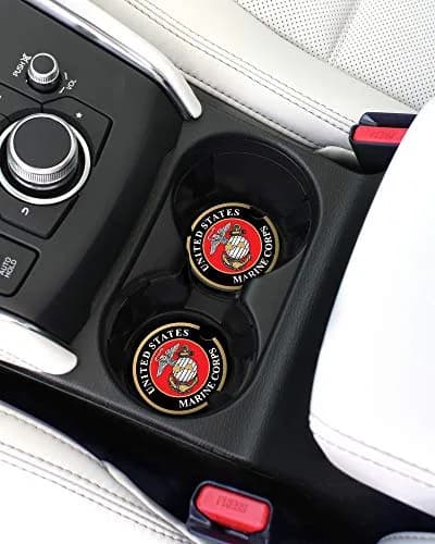 Elektroplate US Marine Corps Insignia Automotive Ceramic Coasters Set of 2 | Officially Licensed, Absorbent, Universal Fit thumbnail 5